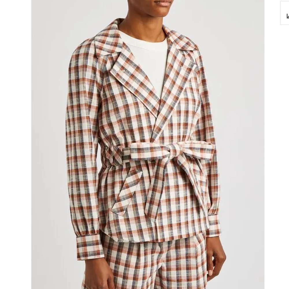 Veronica Beard Lin Plaid Cotton Blend Blazer